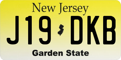 NJ license plate J19DKB