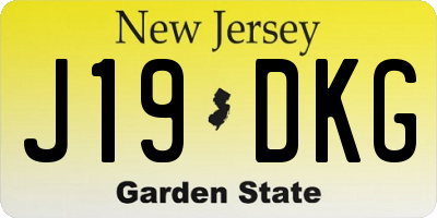 NJ license plate J19DKG
