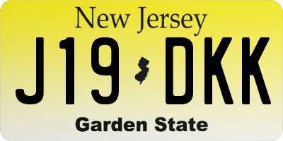 NJ license plate J19DKK