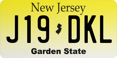 NJ license plate J19DKL