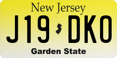 NJ license plate J19DKO
