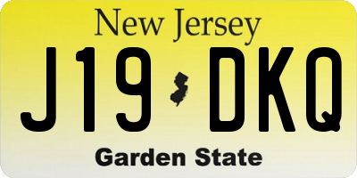 NJ license plate J19DKQ