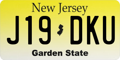 NJ license plate J19DKU