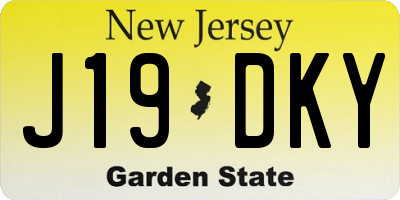 NJ license plate J19DKY