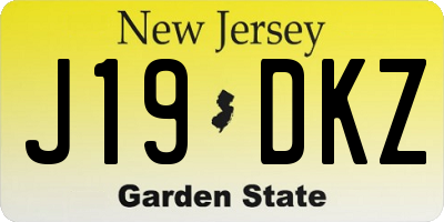 NJ license plate J19DKZ