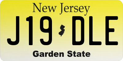NJ license plate J19DLE