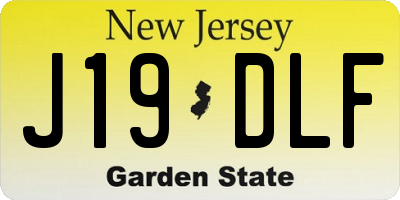 NJ license plate J19DLF