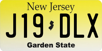NJ license plate J19DLX
