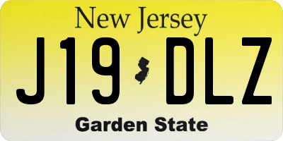NJ license plate J19DLZ