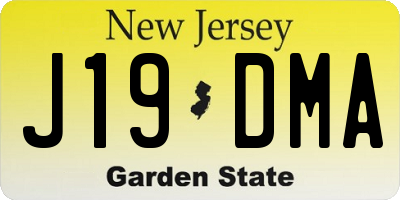 NJ license plate J19DMA