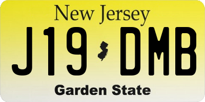 NJ license plate J19DMB