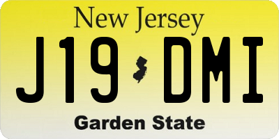 NJ license plate J19DMI