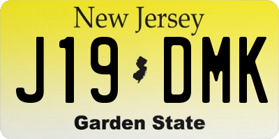 NJ license plate J19DMK