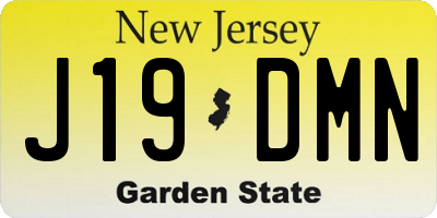 NJ license plate J19DMN