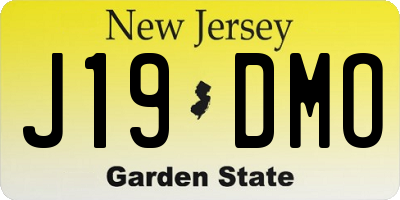 NJ license plate J19DMO