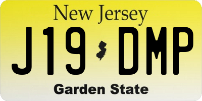 NJ license plate J19DMP