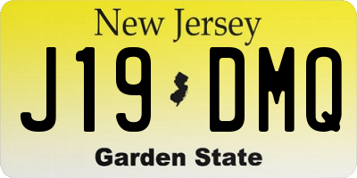 NJ license plate J19DMQ