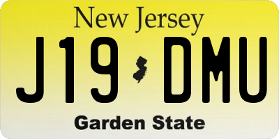 NJ license plate J19DMU