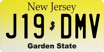 NJ license plate J19DMV