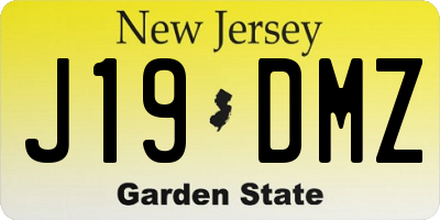 NJ license plate J19DMZ
