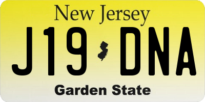 NJ license plate J19DNA