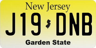 NJ license plate J19DNB