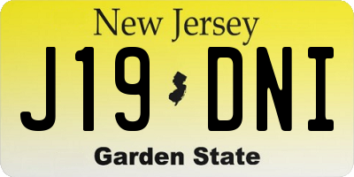 NJ license plate J19DNI
