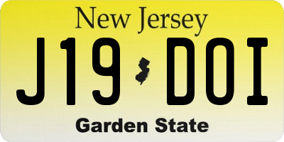 NJ license plate J19DOI