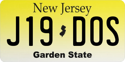 NJ license plate J19DOS