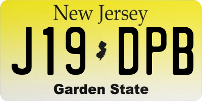 NJ license plate J19DPB