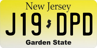 NJ license plate J19DPD