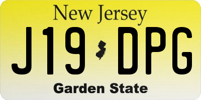NJ license plate J19DPG