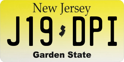 NJ license plate J19DPI