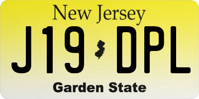 NJ license plate J19DPL