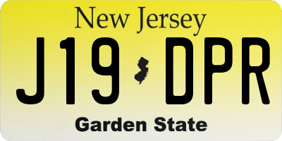 NJ license plate J19DPR