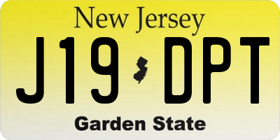 NJ license plate J19DPT