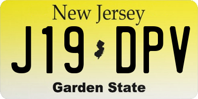 NJ license plate J19DPV