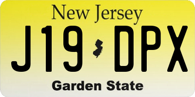 NJ license plate J19DPX