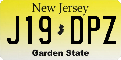 NJ license plate J19DPZ