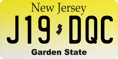 NJ license plate J19DQC