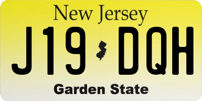 NJ license plate J19DQH