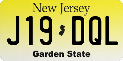 NJ license plate J19DQL