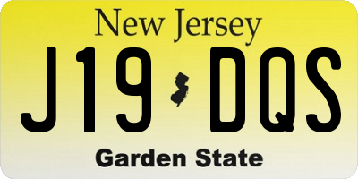 NJ license plate J19DQS