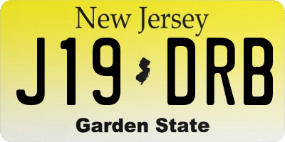 NJ license plate J19DRB
