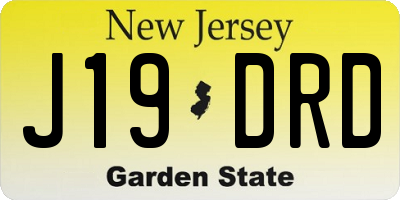 NJ license plate J19DRD