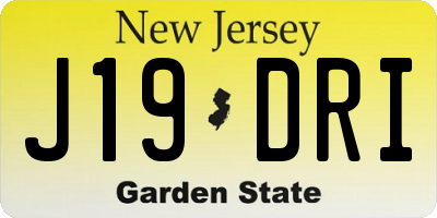 NJ license plate J19DRI