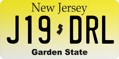 NJ license plate J19DRL