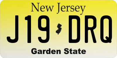 NJ license plate J19DRQ