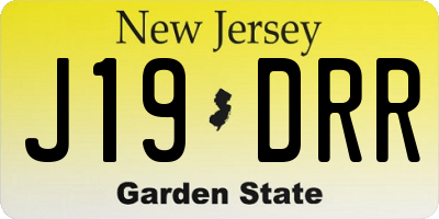 NJ license plate J19DRR