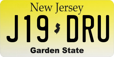 NJ license plate J19DRU